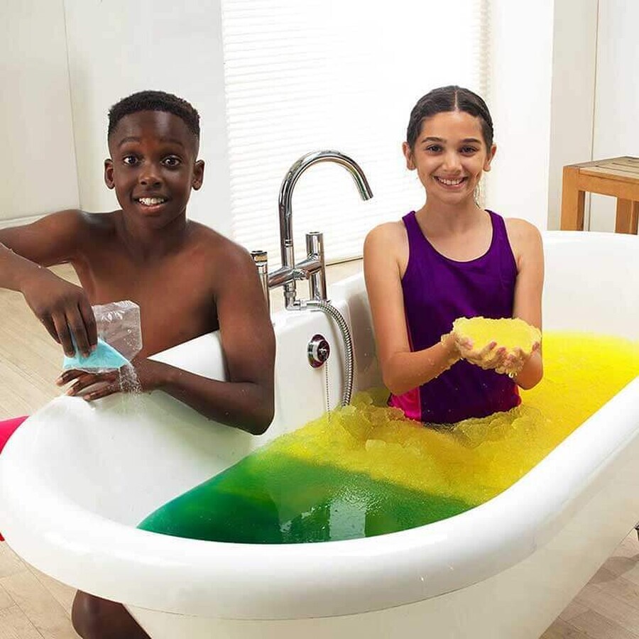 Zimpli Kids Gelli Baff Colour Change, polvo de baño mágico, amarillo cósmico, a partir de 3 años, 300 g EMBALAJE DAMAGADO