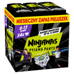 Pampers Ninjamas Pyjama Pants, couche-pantalon pour garçons, 8-12 ans, 27-43 kg, 54 pièces EMBALLAGE DÉCRÉÉÉ