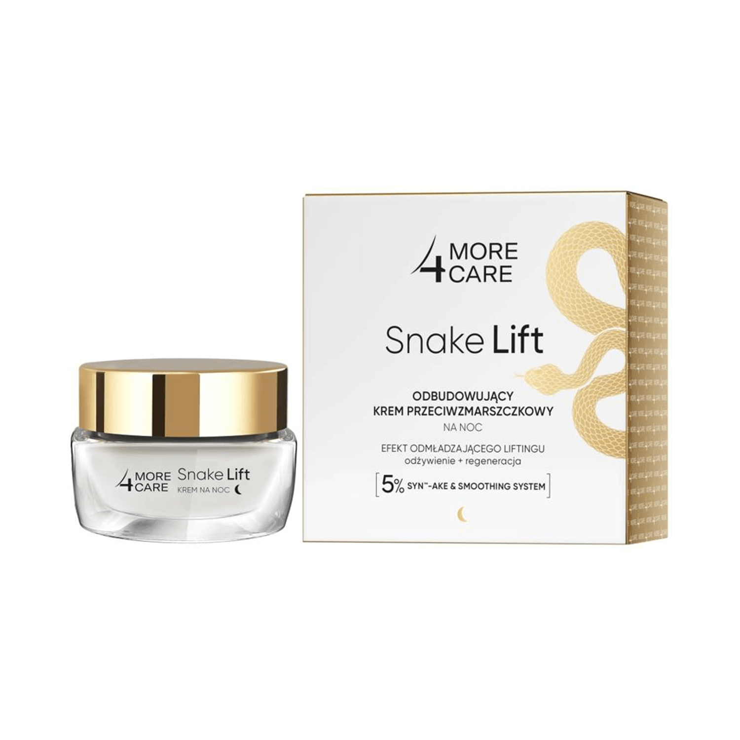 More 4 Care Snake Lift, cremă de noapte reparatoare antirid, 50 ml