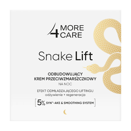 More 4 Care Snake Lift, cremă de noapte reparatoare antirid, 50 ml