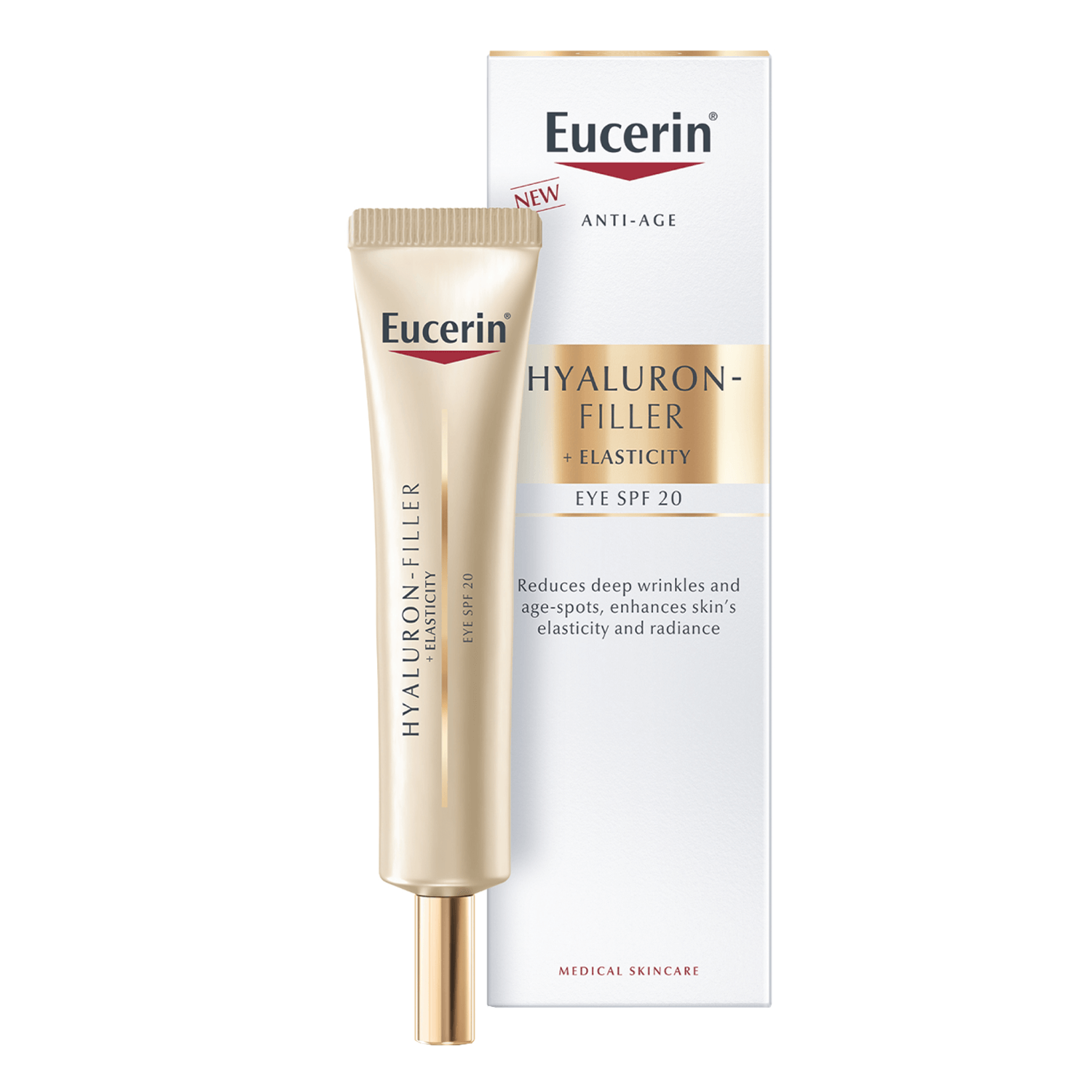 Eucerin Hyaluron Filler + Elasticity, cremă de ochi antirid, SPF 20, 15 ml