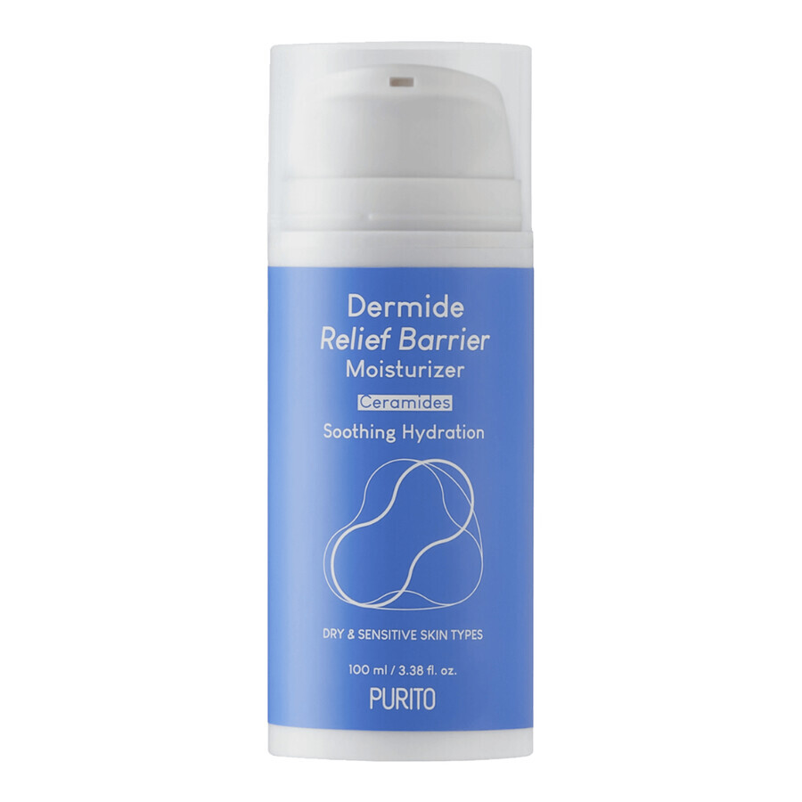 Purito Dermide Relief Barrier Moisturizer, feuchtigkeitsspendende und regenerierende Creme für Gesicht und Körper, 100 ml