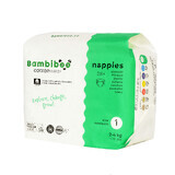 Bambiboo Cottonwear, scutece de unică folosință din bumbac organic, Newborn, mărimea 1, 2-4 kg, 28 bucăți