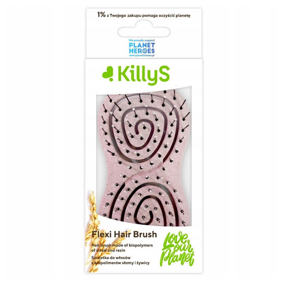 KillyS, biologisch abbaubare, belüftete Haarbürste, Flexi Hair Brush