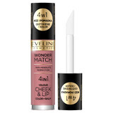 Eveline Cosmetics Wonder Match Velour Cheek&amp;Lip, fard de obraz și ruj lichid, nr. 02, 4,5 ml