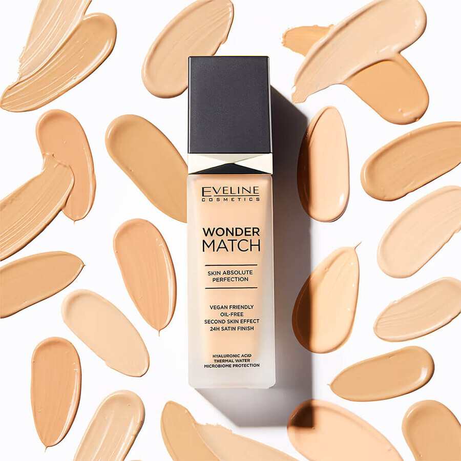 Eveline Cosmetics Wonder Match, luxe matchende foundation, Nr. 45 Honey, 30 ml