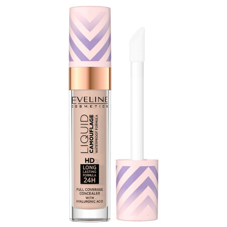 Eveline Cosmetics Liquid Camuflage, waterproof concealer met hyaluronzuur, Nr. 05, Licht zand, 7 ml