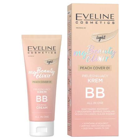 Eveline Cosmetics My Beauty Elixir, verzorgende BB crème, perzik dekking nr 01 licht, 30 ml