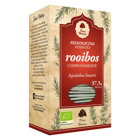 Dary Natury Rooibos Arbusto Rojo, té ecológico, 1,5 g x 25 bolsitas