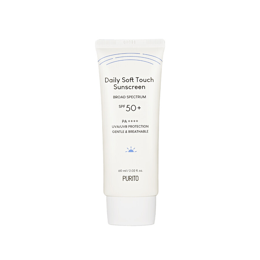 Purito Daily Soft Touch Sunscreen, protezione solare con ceramidi, SPF 50+, 60 ml