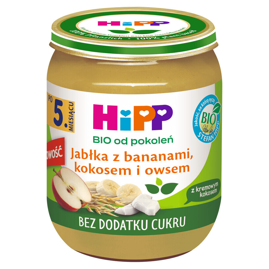 HiPP Fruit en Granen Bio, appel met banaan, kokos en haver, na 5 maanden, 160 g