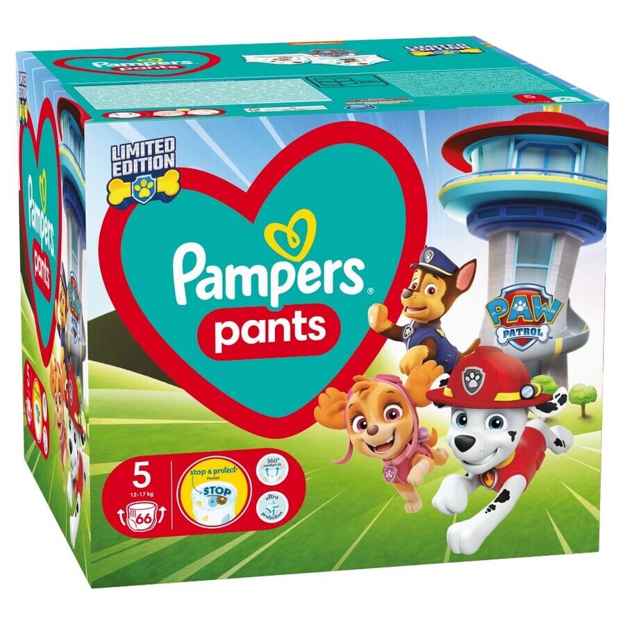 Pampers Pants, couches, Psi Patrol, taille 5, 12-17 kg, 66 pcs