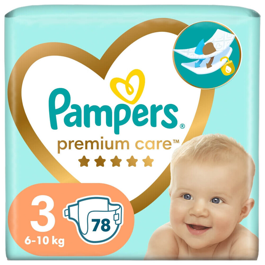 Pampers Premium Care, couches taille 3, 6-10 kg, 78 pcs