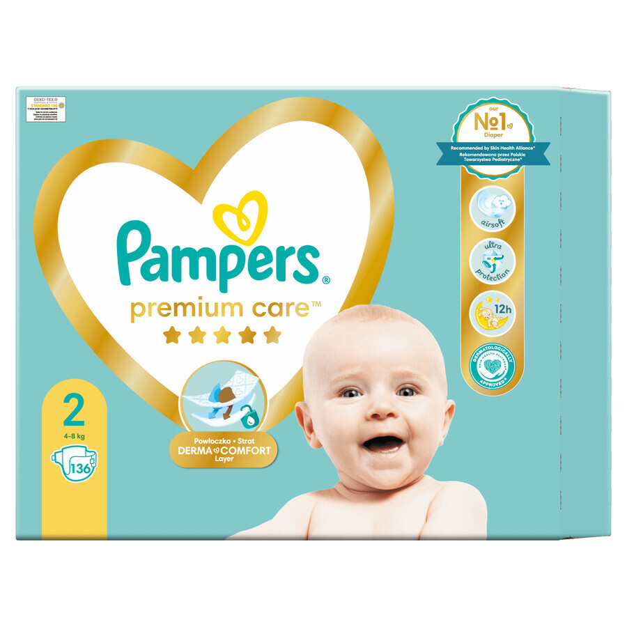 Pampers Premium Care, couches, taille 2, 4-8 kg, 136 pcs