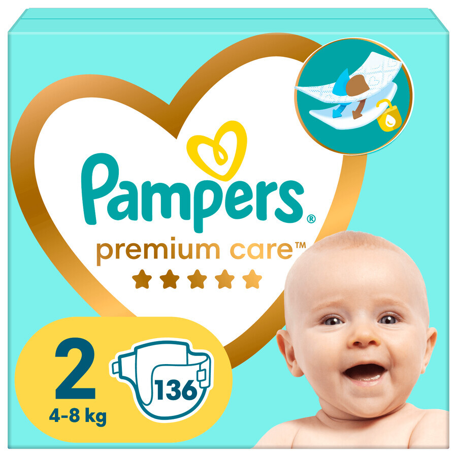 Pampers Premium Care, couches, taille 2, 4-8 kg, 136 pcs