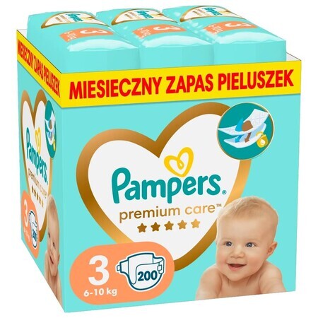 Pampers Premium Care, couches taille 3, 6-10 kg, 200 pcs