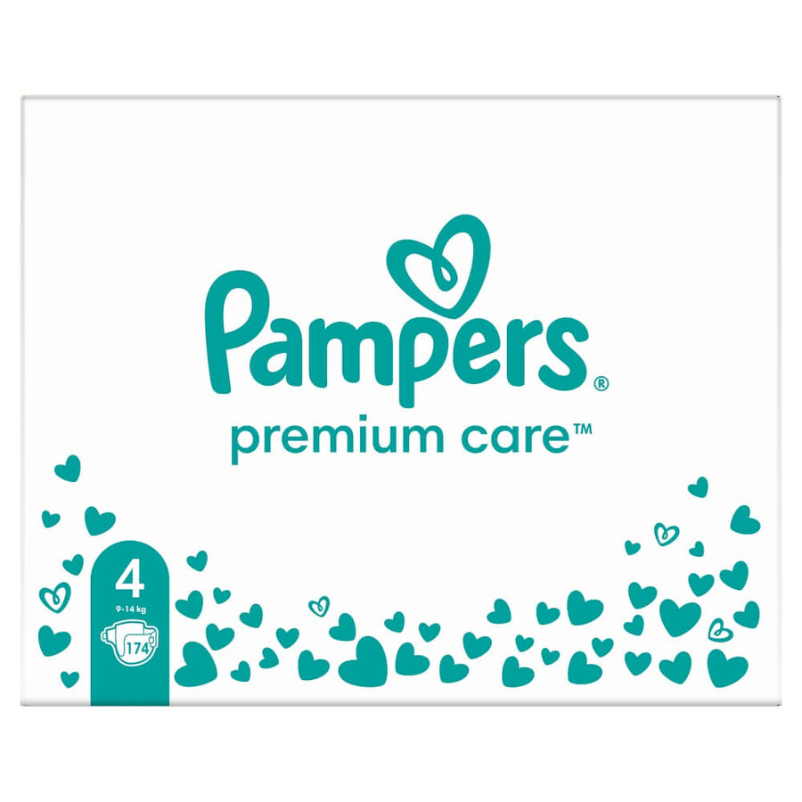 Pampers Premium Care, couches, taille 4, 9-14 kg, 174 pcs