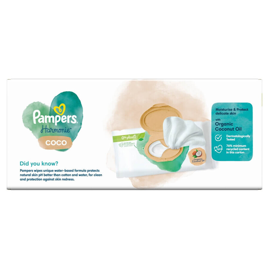 Pampers Harmonie Coco, lingettes humides, 9 x 44 pcs