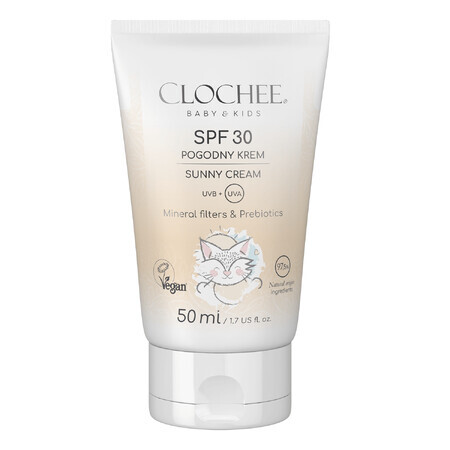 Clochee Baby&amp;Kids, crema serena per bambini, SPF 30, 50 ml