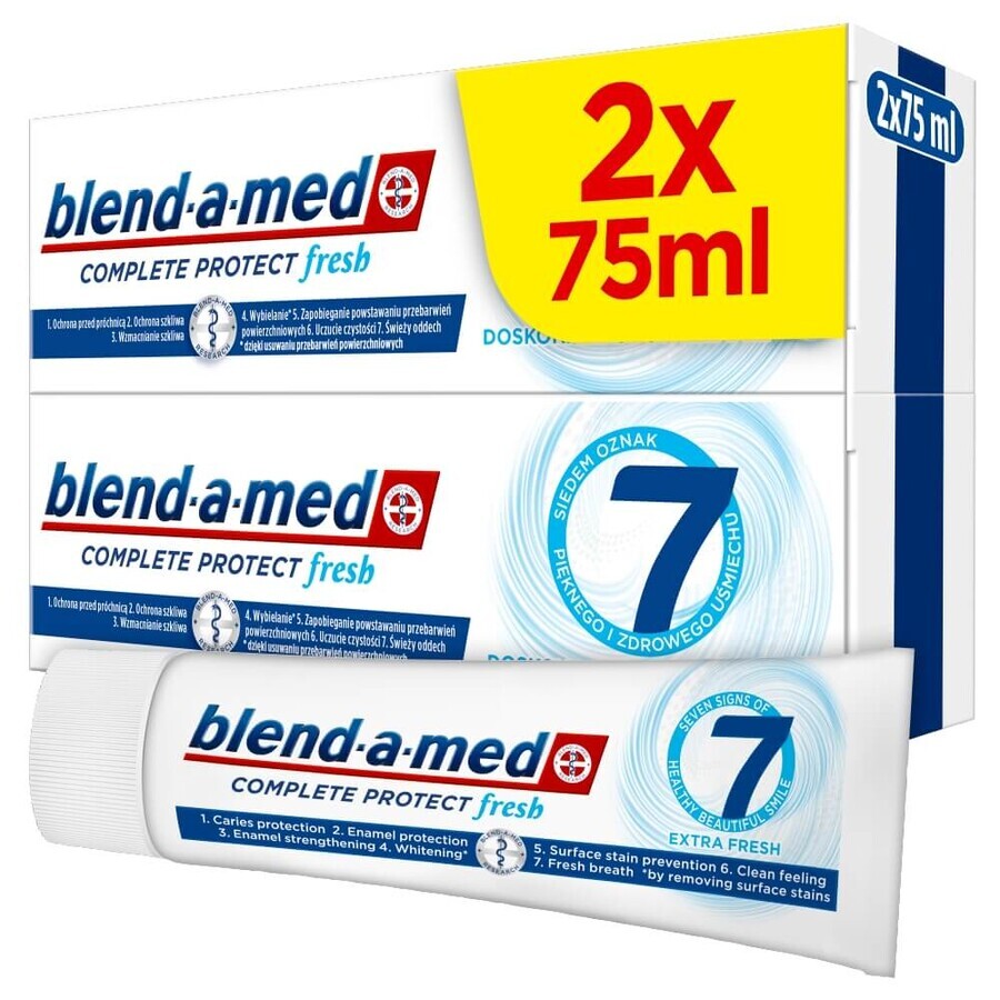 Blend-a-med Complete Protect 7, pastă de dinți, Extra Fresh, 2 x 75 ml