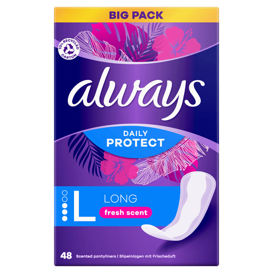 Always Daily Protect, assorbenti igienici freschi e profumati, lunghi, 48 pz.