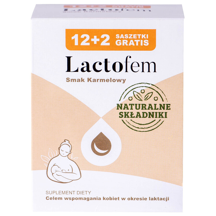 Lactofem, aromă de caramel, 12 pliculețe +2 pliculețe gratuite