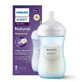 Avent Natural Response, biberon cu tetină reactivă, albastru, debit 3, SCY903/21, după 1 lună, 260 ml