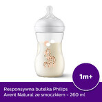 Avent Natural Response Bottle with Reactive Teat, Giraffes, Flow 3, SCY903/66, After 1 Month, 260ml