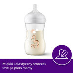 Avent Natural Response Bottle with Reactive Teat, Giraffes, Flow 3, SCY903/66, After 1 Month, 260ml