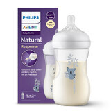 Avent Natural Response, biberon cu tetină reactivă, koala, debit 3, SCY903/67, după 1 lună, 260 ml 