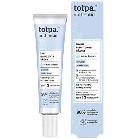 Tołpa Authentic, crema facial Piel hidratada, súper rica, 40 ml