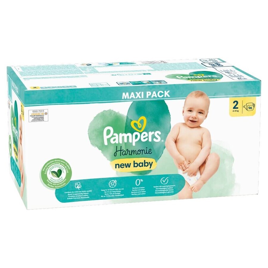 Pampers Harmonie, couches taille 2, 4-8 kg, 96 pcs