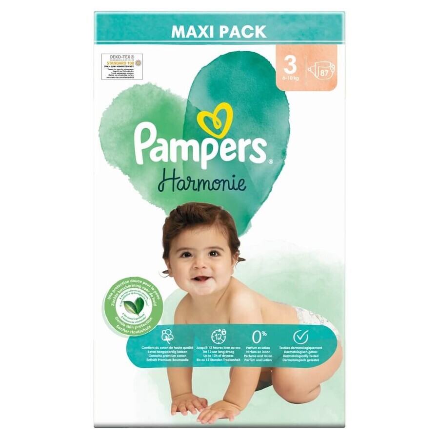 Pampers Harmonie, couches taille 3, 6-10 kg, 87 pcs