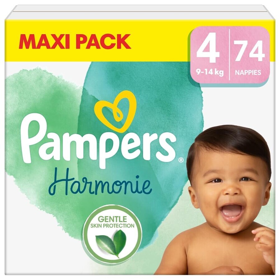 Pampers Harmonie, couches taille 4, 9-14 kg, 74 pcs