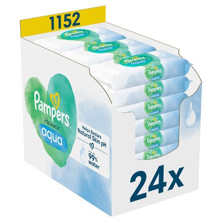 Pampers Harmonie Aqua, șervețele umede, 24 x 48 buc