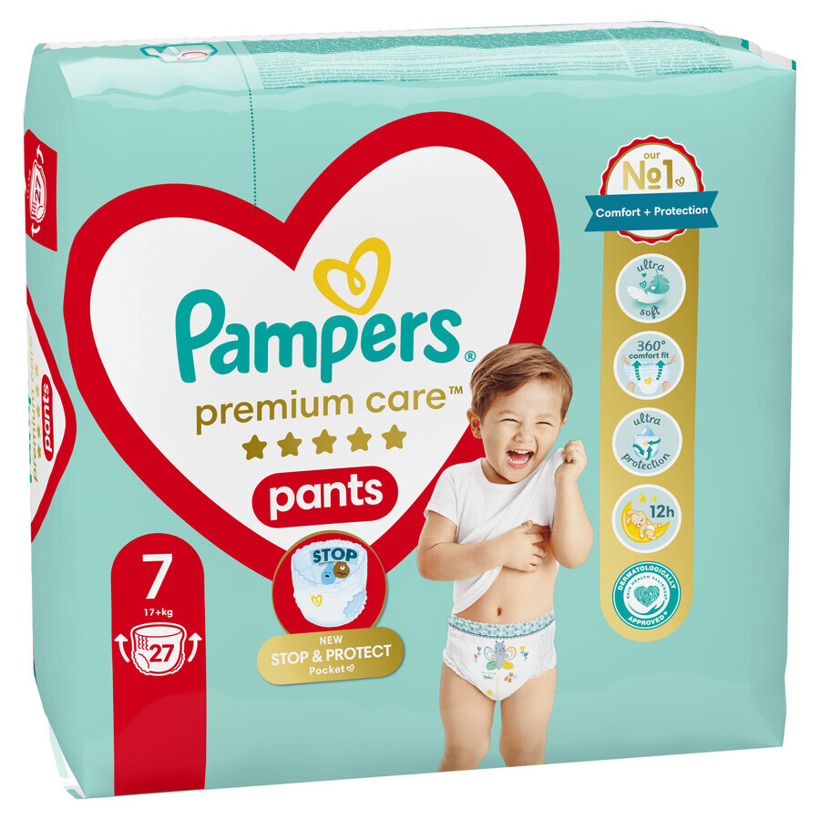 Pampers Premium Care Pants, couches taille 7, 17+ kg, 27 pcs