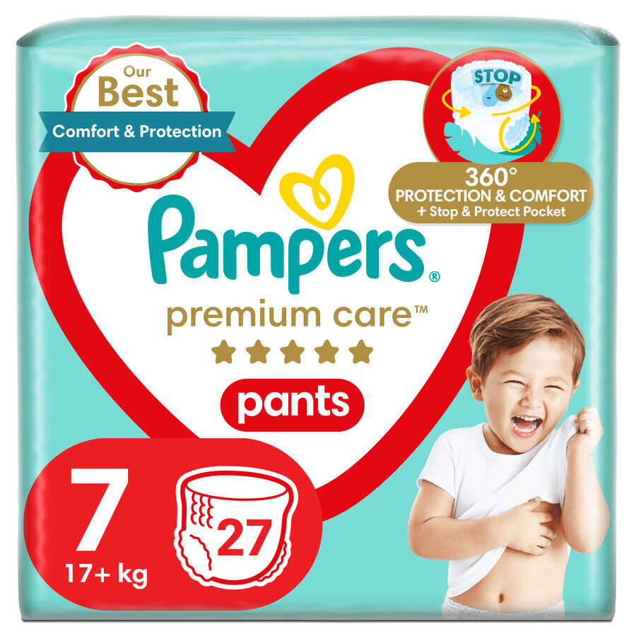 Pampers Premium Care Pants, couches taille 7, 17+ kg, 27 pcs