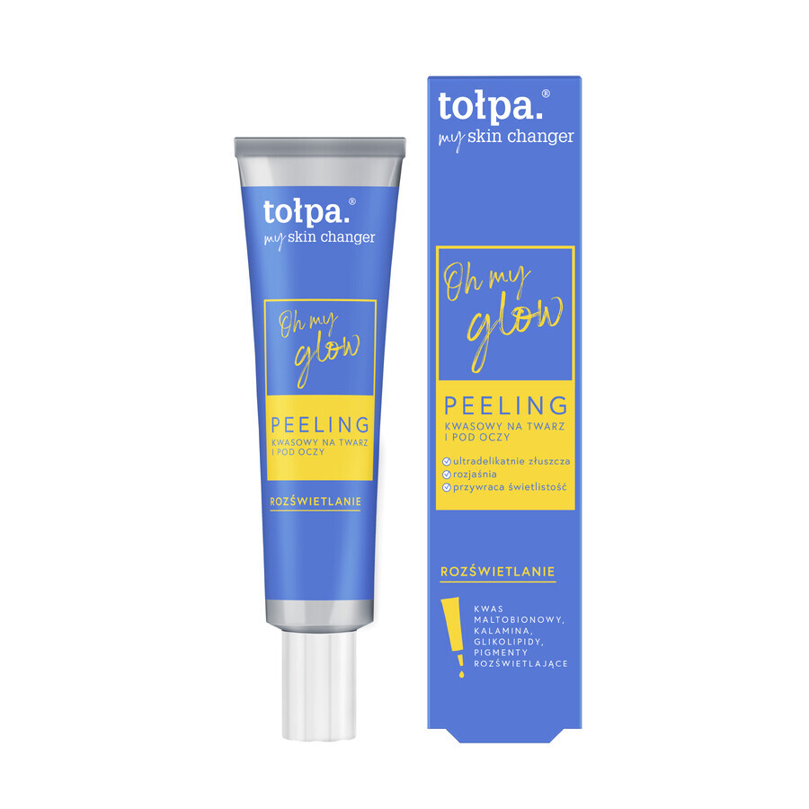 Tołpa My Skin Changer Oh My Glow, exfoliación ácida para rostro y ojos, 40 ml