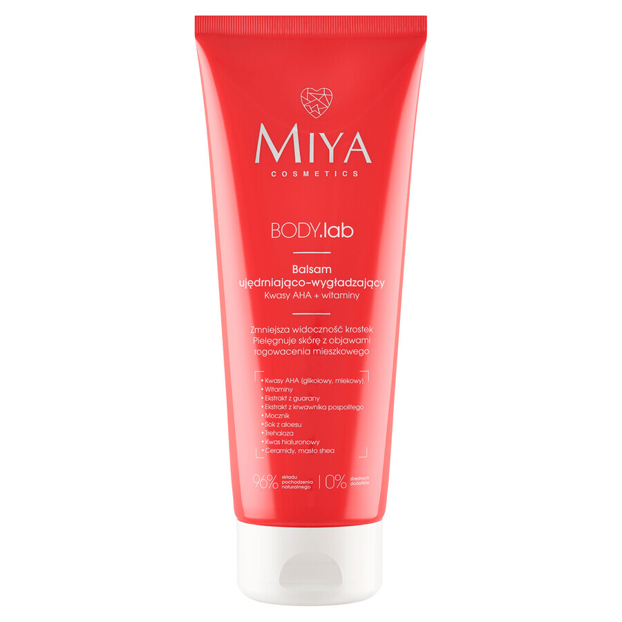 Miya BODY.lab, lotion raffermissante et lissante aux acides AHA et aux vitamines, 200 ml