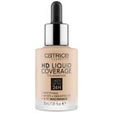 Catrice HD Liquid Coverage Foundation 24H, fond de ten lichid, 010 Light Beige, 30 ml