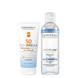 Set Dermedic Sunbrella Baby, Schutzmilch für Kinder ab 1 Monat, für Gesicht und Körper, empfindliche Haut, SPF 50, 100 ml + Micellar Lotion H2O, dehydrierte und trockene Haut, 100 ml