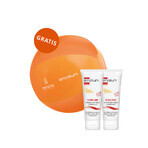 Set Emolium Suncare, cremă cu protecție minerală pentru copii din prima zi și adulți, SPF 50+, 2 x 50 ml + minge de plajă gratuită