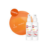 Emolium Set de protección solar, spray protector mineral para niños a partir de 1 día y adultos, SPF 50+, 2 x 100 ml + pelota de playa de regalo