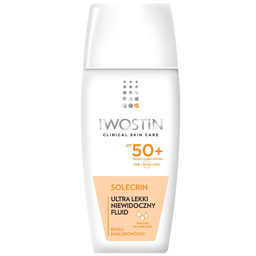 Iwostin Solecrin Set, ultraleichtes unsichtbares Fluid, SPF 50+, empfindliche Haut, 2 x 40 ml + Strandball gratis