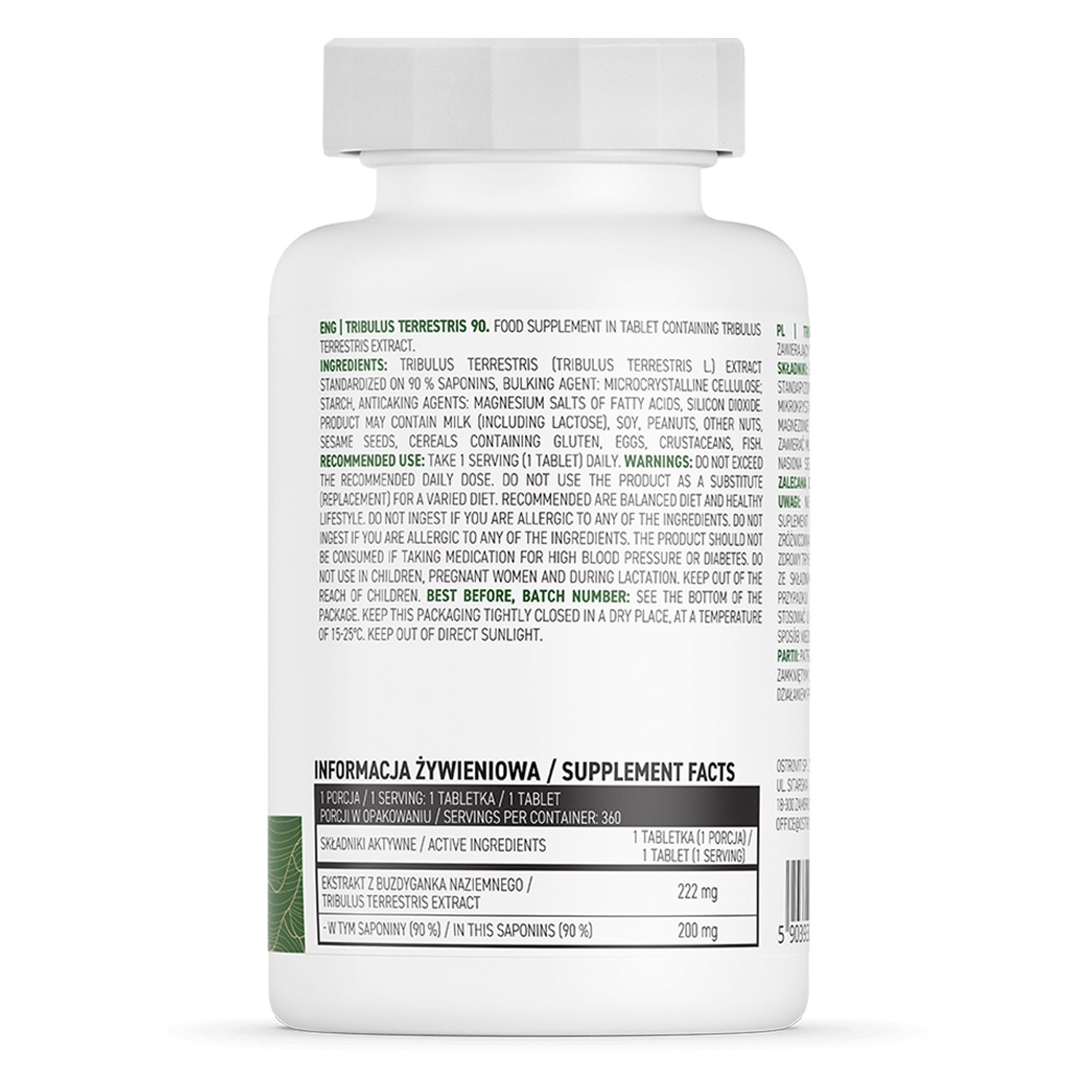 OstroVit Tribulus Terrestris 90, 360 comprimate