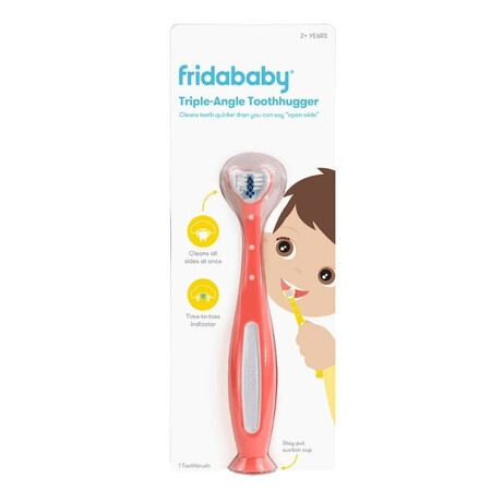 Frida Baby Tooth Hugger 3D, periuță de dinți pentru copii, roz, de la 2 ani, 1 buc