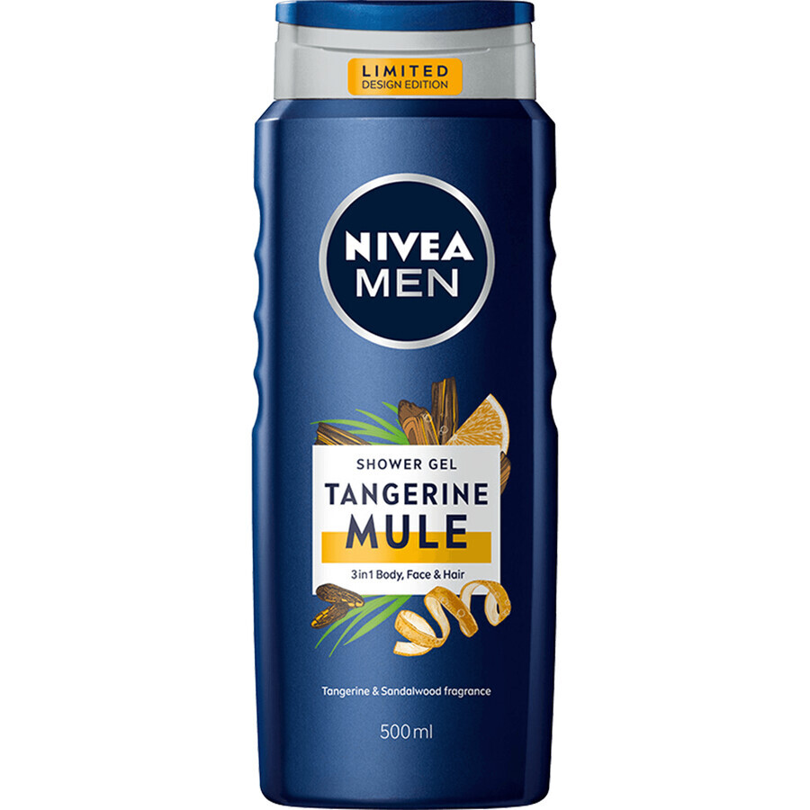 Nivea Men, 3-in-1 douchegel voor gezicht, lichaam en haar, Tangerine Mule, 500 ml