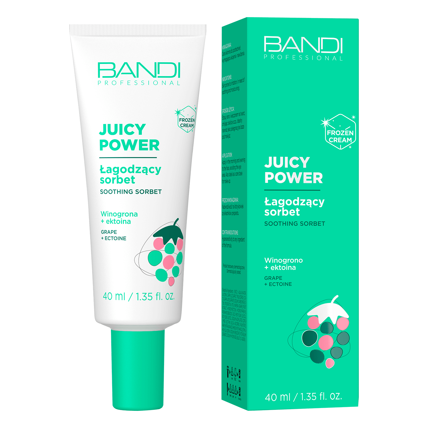 Bandi Juicy Power, sorbet facial calmant, struguri + ectoină, 40 ml