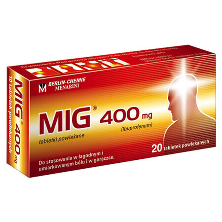 MIG 400 mg, 20 comprimés pelliculés