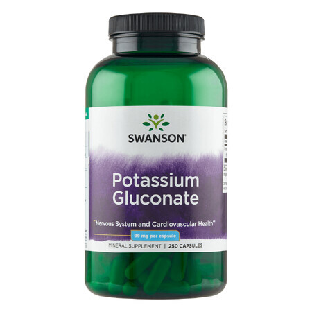 Swanson Potassium Gluconate, Potassium Gluconate, 250 Capsules